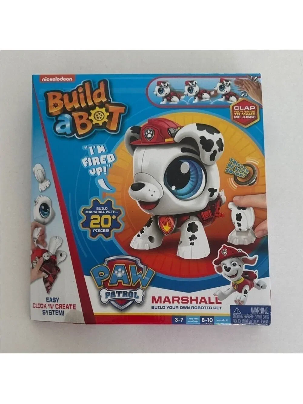 Nickelodeon Paw Patrol Marshall Build-a-Bot Robotic Pet Steam Toys Kids 3-10Y